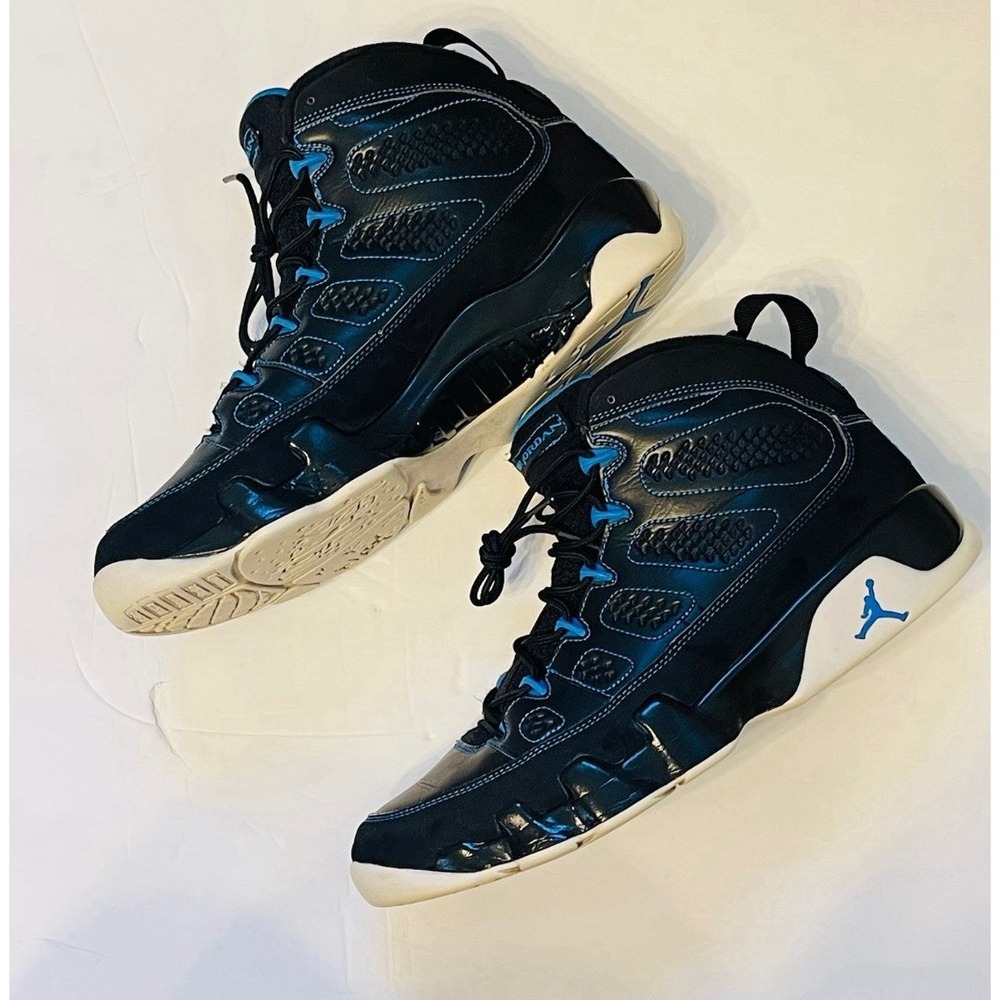 Nike Air Jordan 9 Retro Photo Blue Black Mens 10.5 302370-007 Shoes Sneakers